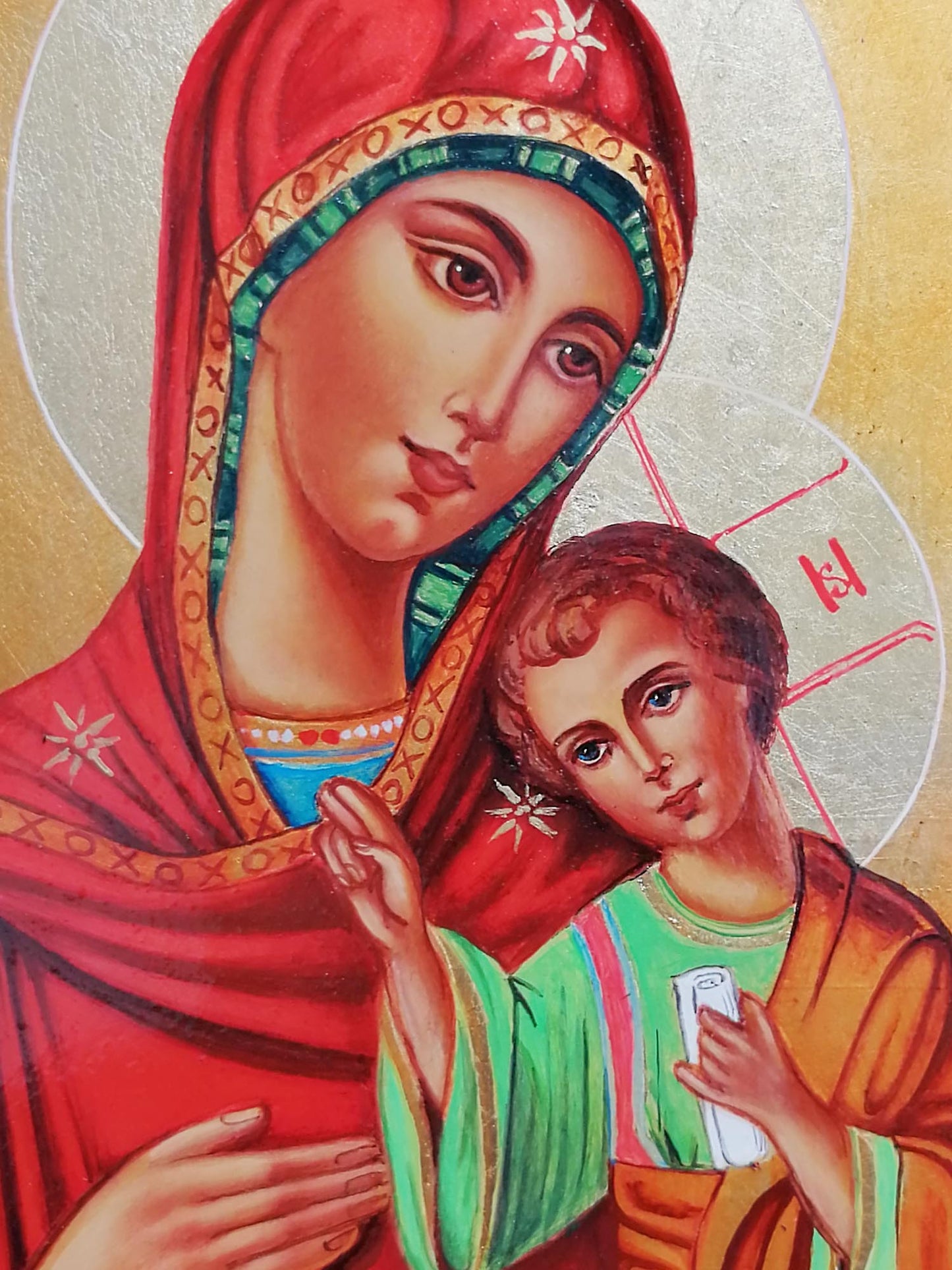 Hand Painted Icon of Virgin Mary the Guide
