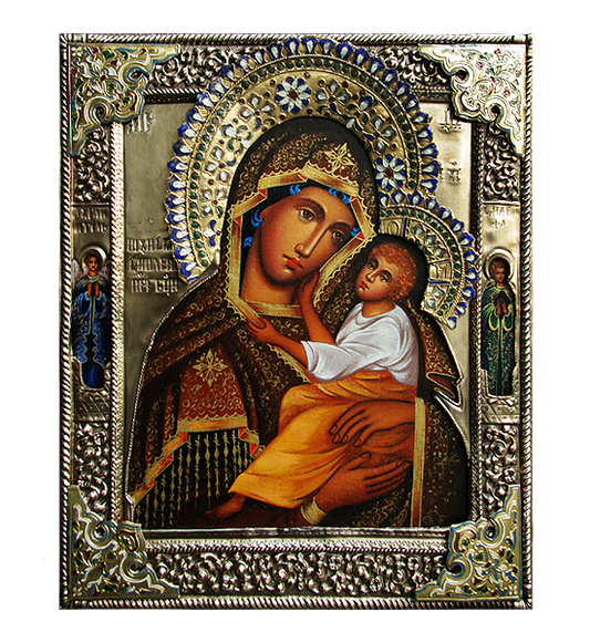 Silver-plated Icon of Mother of Mercy