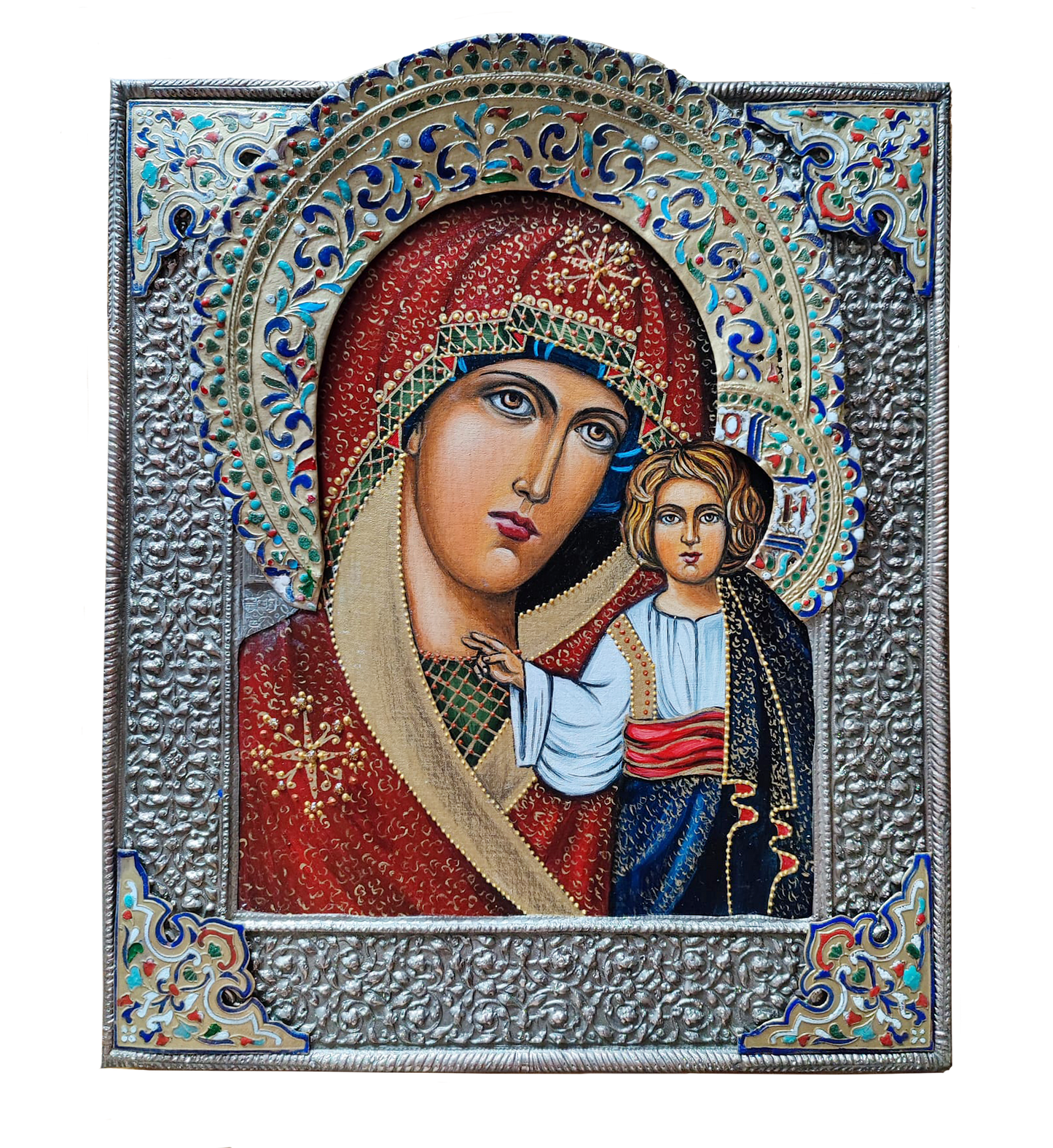 Silver-plated Icon of Our Lady of Kazan