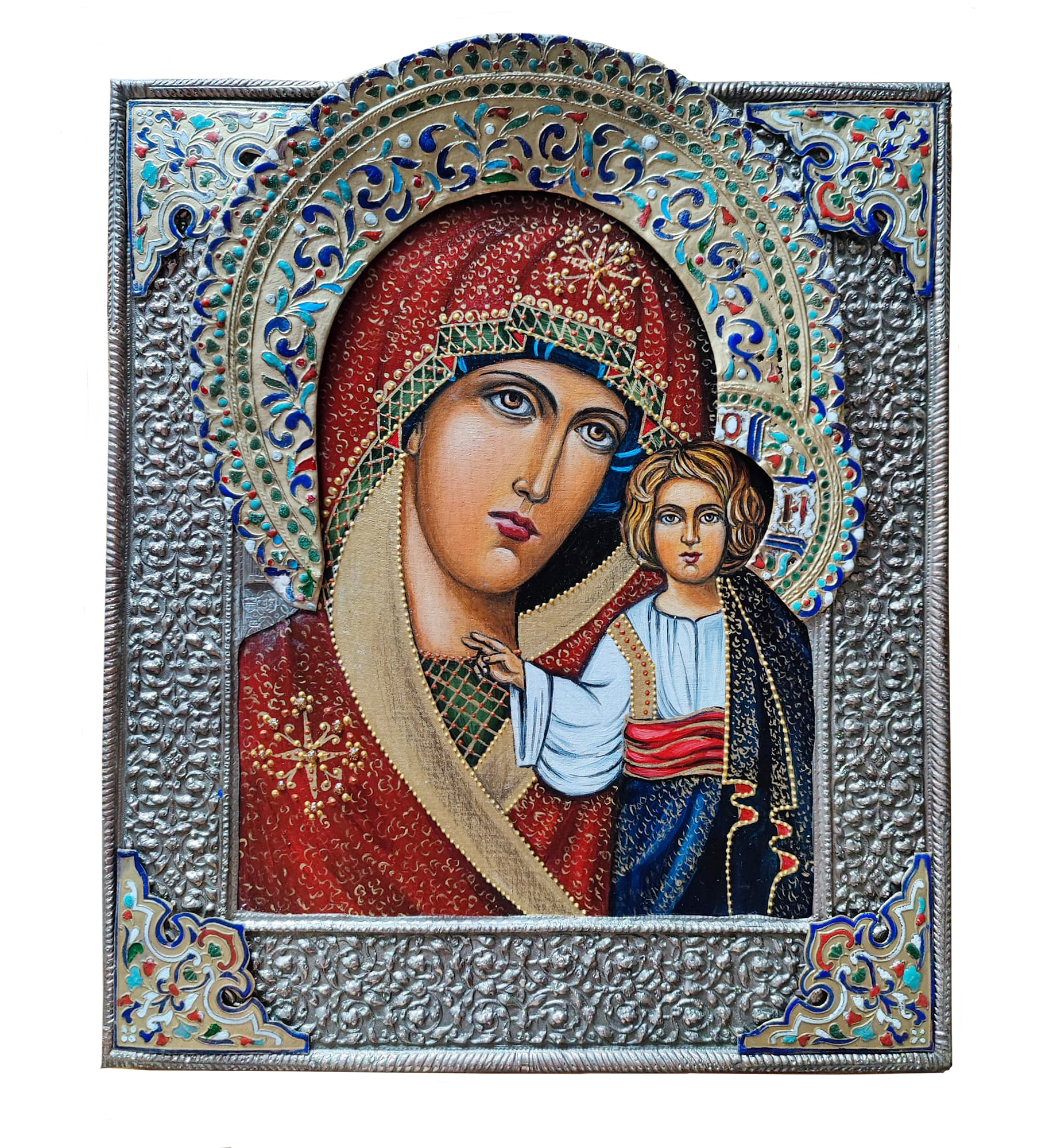 Silver-plated Icon of Our Lady of Kazan