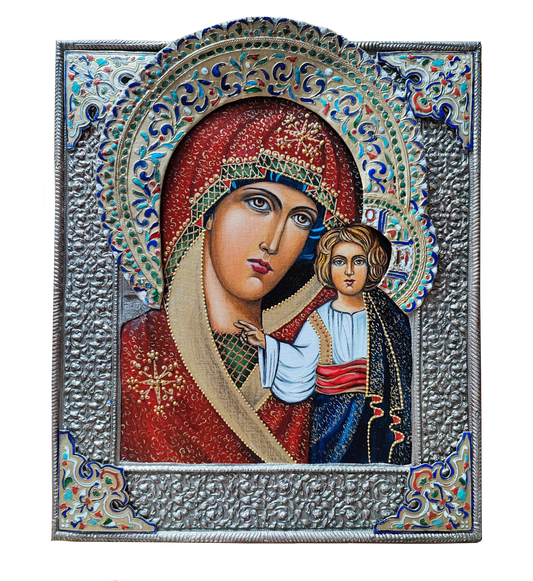 Silver-plated Icon of Our Lady of Kazan