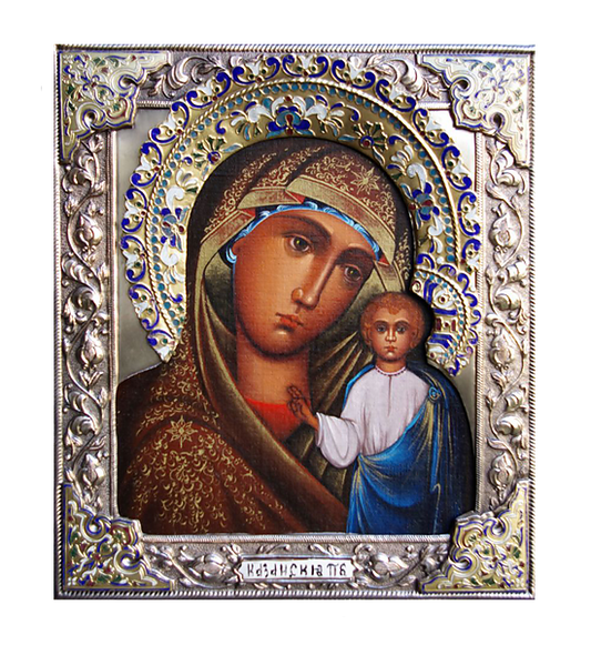 Silver-plated Icon of Our Lady of Kazan