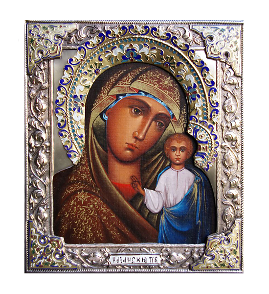Silver-plated Icon of Our Lady of Kazan