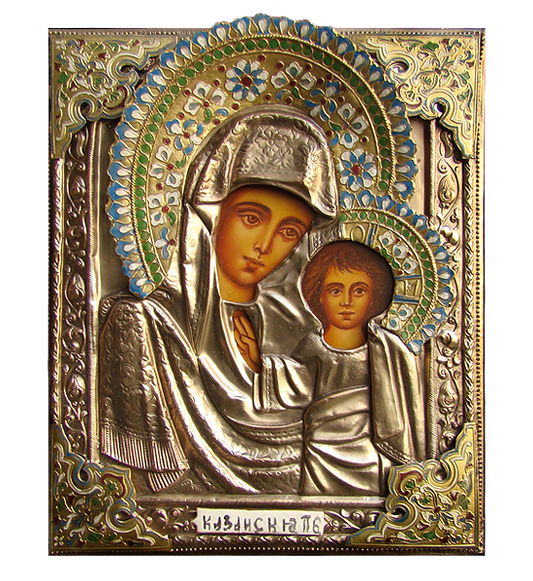 Our Lady of Kazan IconSilver-plated Icon of Our Lady of Kazan