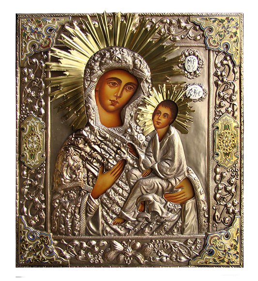 Silver-plated Icon of Our Lady of the Way