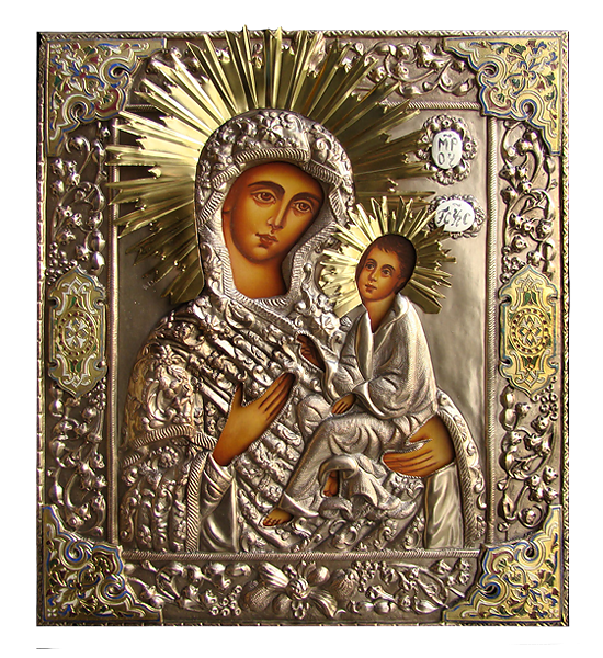 Silver-plated Icon of Our Lady of the Way