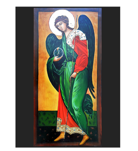 Hand Painted Holy Icon - The Archangel Gabriel, Full Body