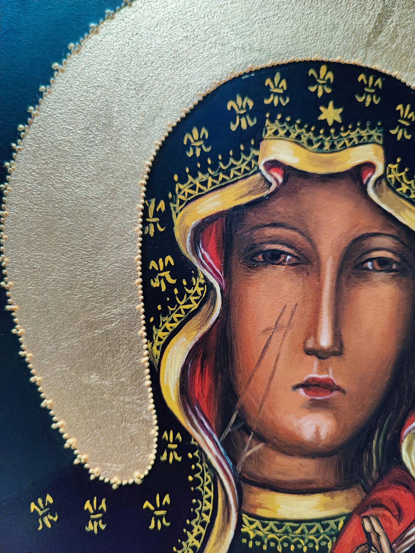 Hand Painted Icon of Our Lady of Czestochowa
