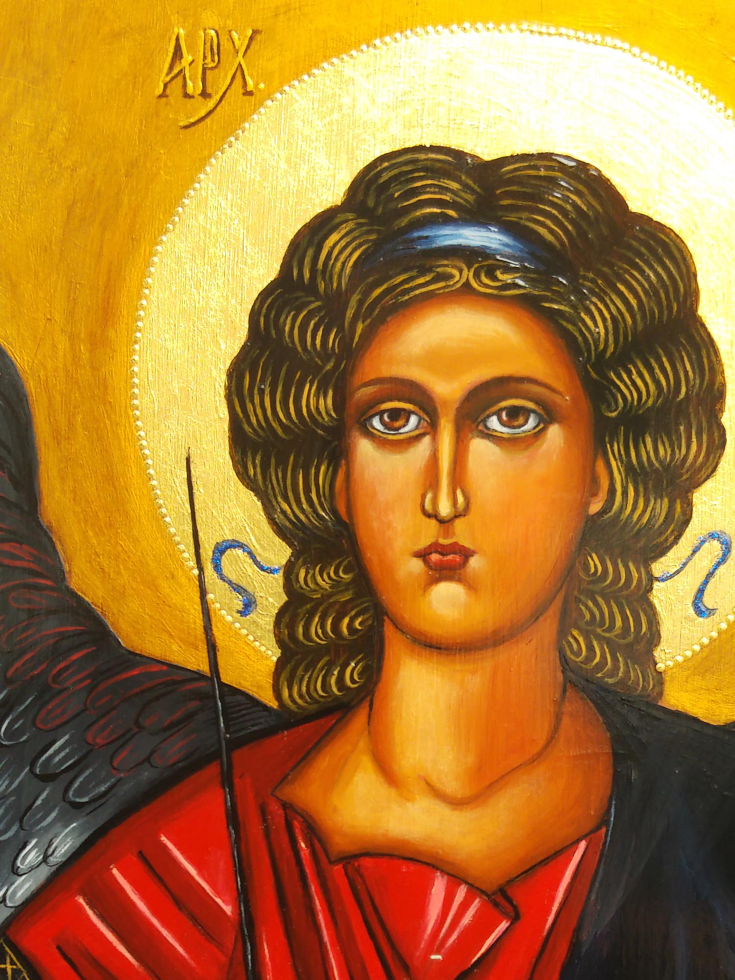 Hand Painte Icon of The Archangel Raphael
