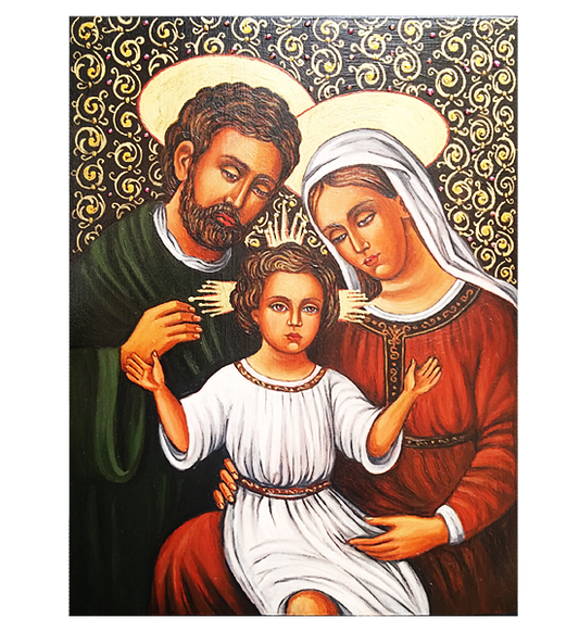 Hand Pinted Icon of The Holy FamilyHand Pinted Icon of The Holy Family