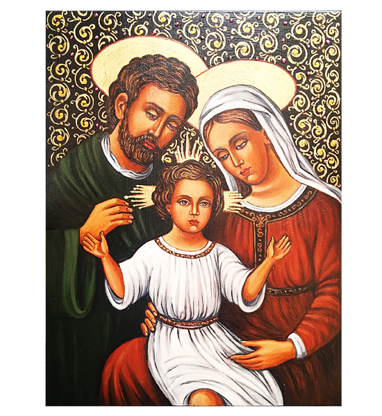 Hand Pinted Icon of The Holy FamilyHand Pinted Icon of The Holy Family
