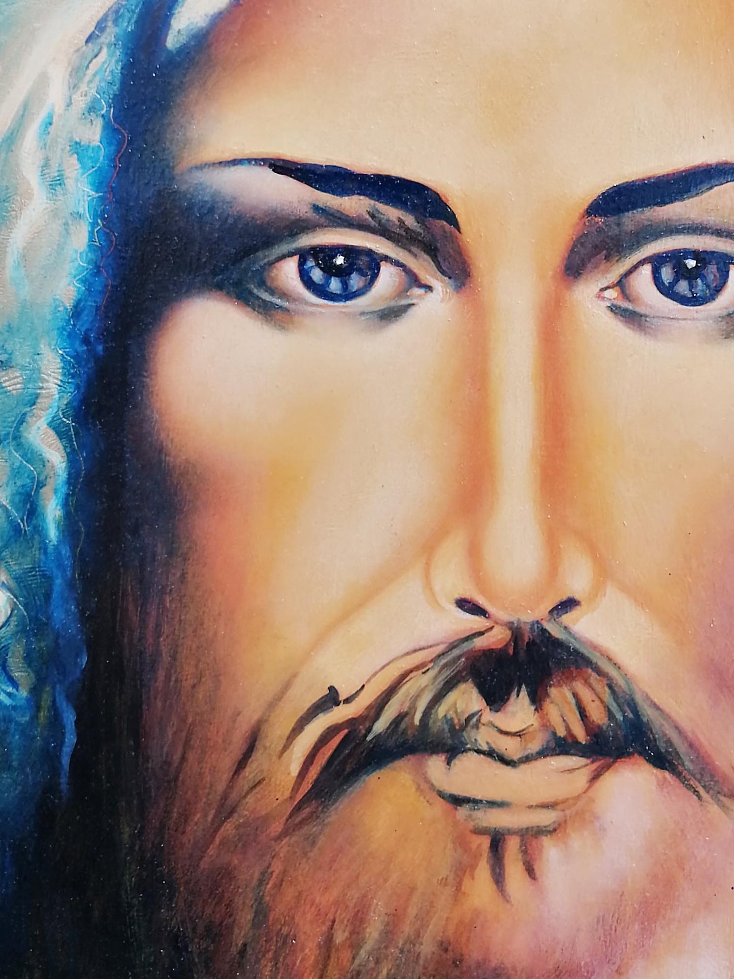 Hand Painted Icon of Christ from the Shroud of Turin