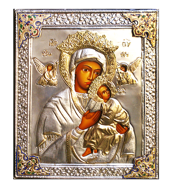 Silver-plated Icon of Our Lady of Perpetual Help