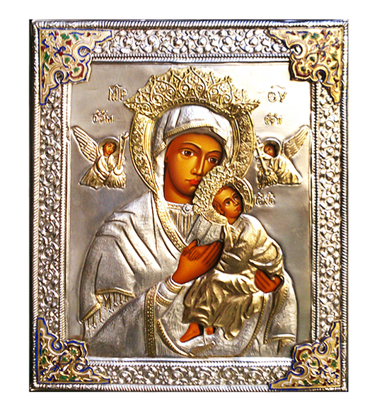 Silver-plated Icon of Our Lady of Perpetual Help