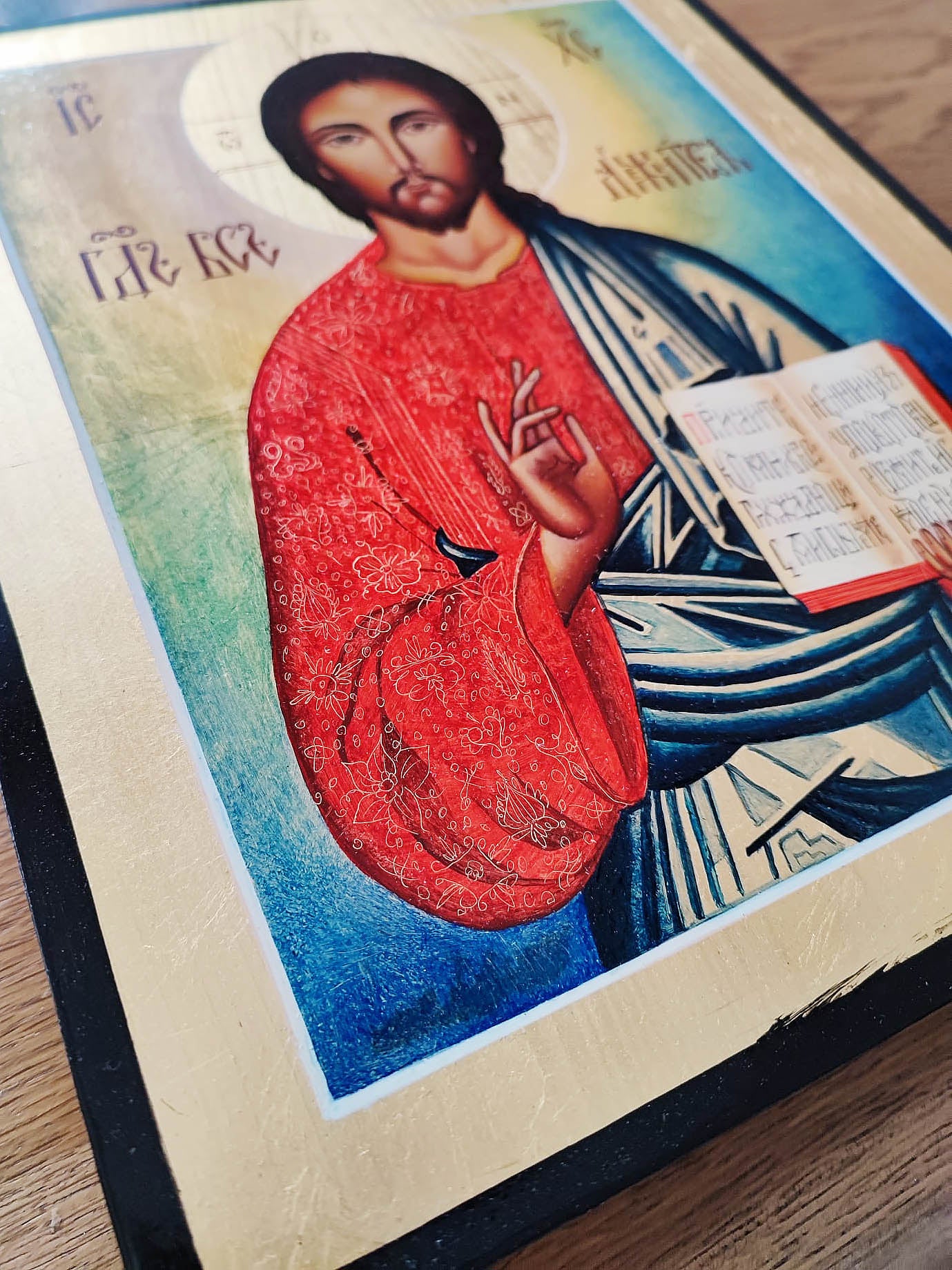 Hand Painted Icon of Christ Panthocrato