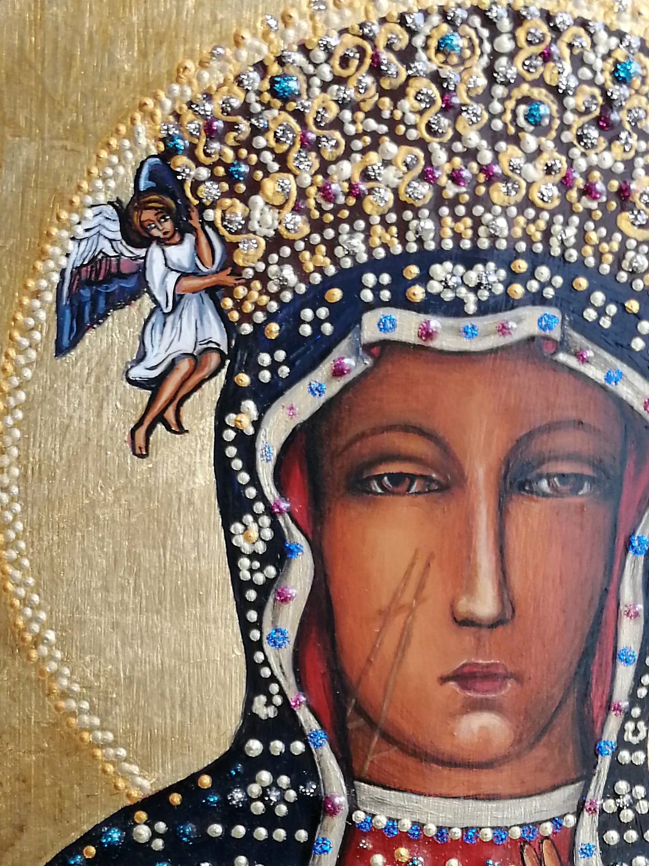 Hand Painted Icon of Our Lady of Czestochowa