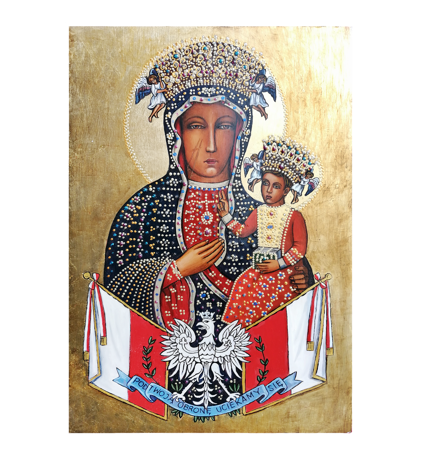 Hand Painted Icon of Our Lady of Czestochowa