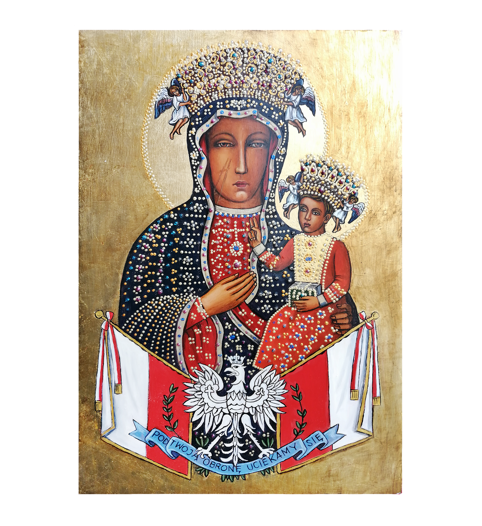 Hand Painted Icon of Our Lady of Czestochowa