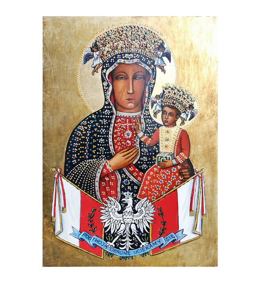 Hand Painted Icon of Our Lady of Czestochowa