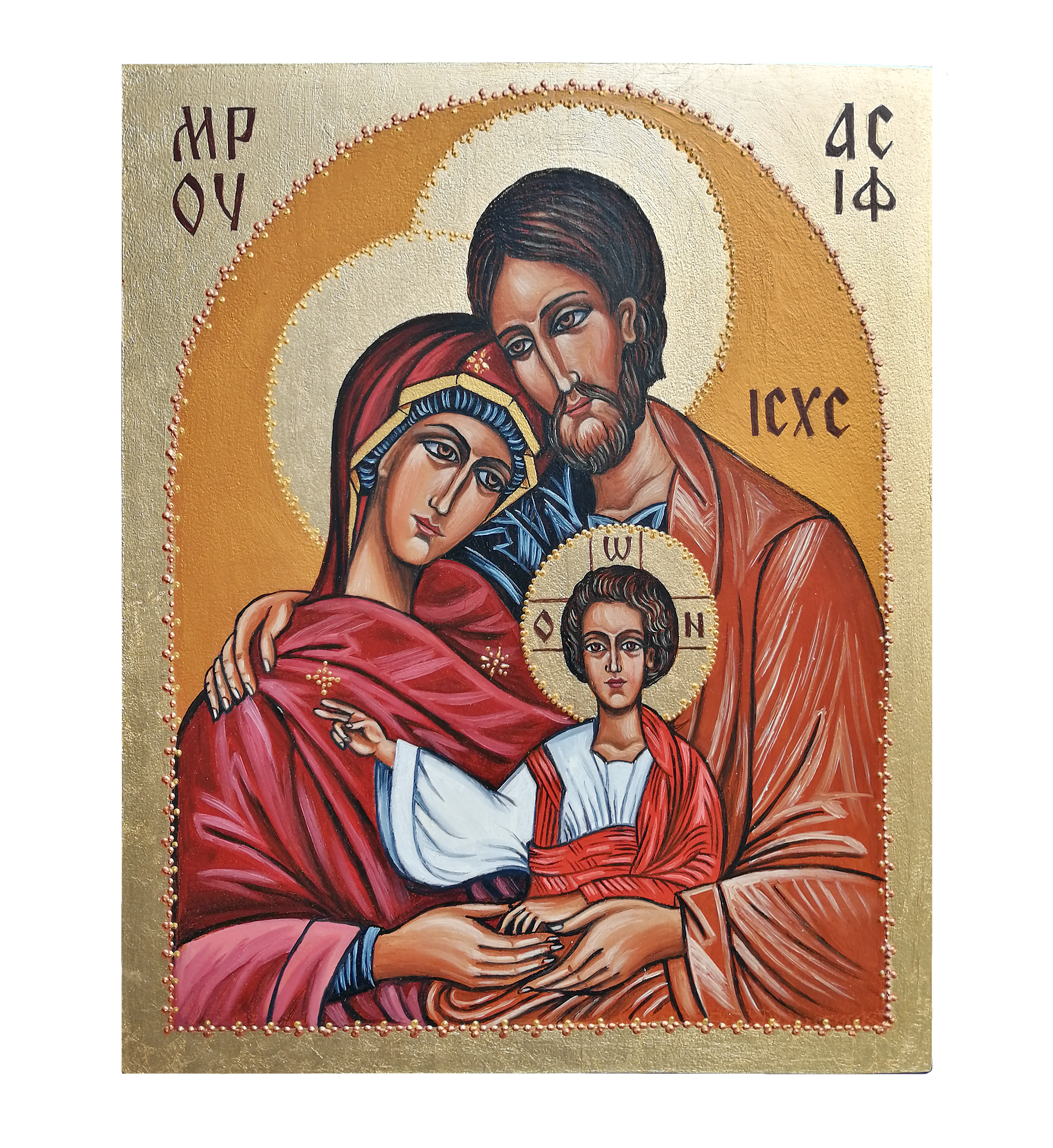 Hand Painted Icon of The Holy Family