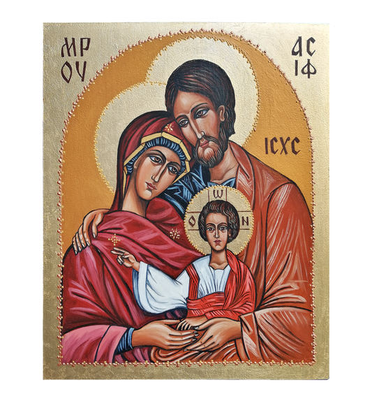 Hand Painted Icon of The Holy Family
