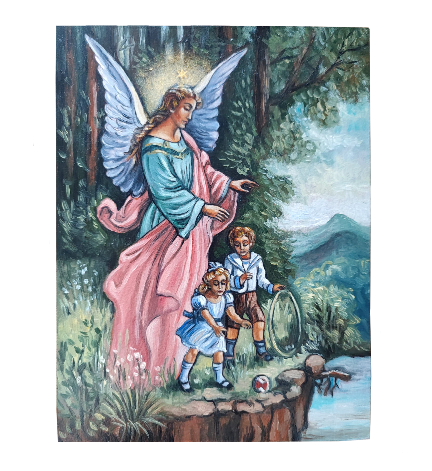 Hand Paited Icon of Guardian Angel