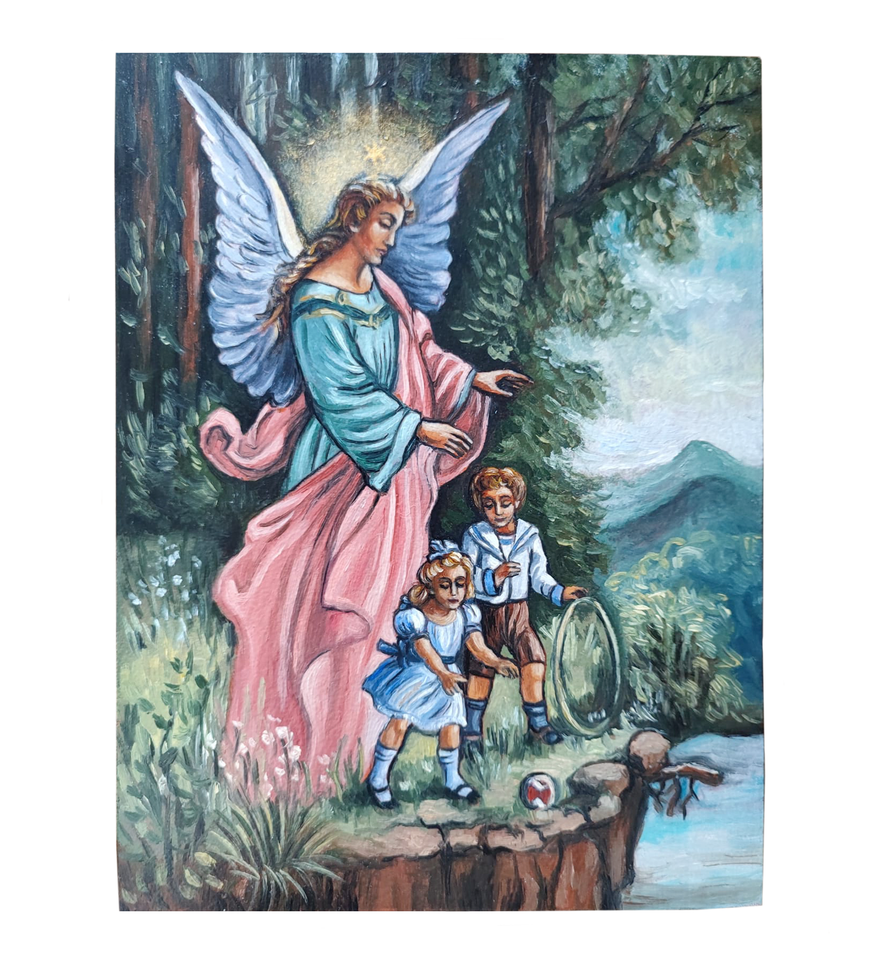 Hand Paited Icon of Guardian Angel
