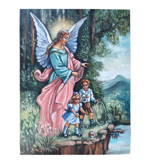 Hand Paited Icon of Guardian Angel