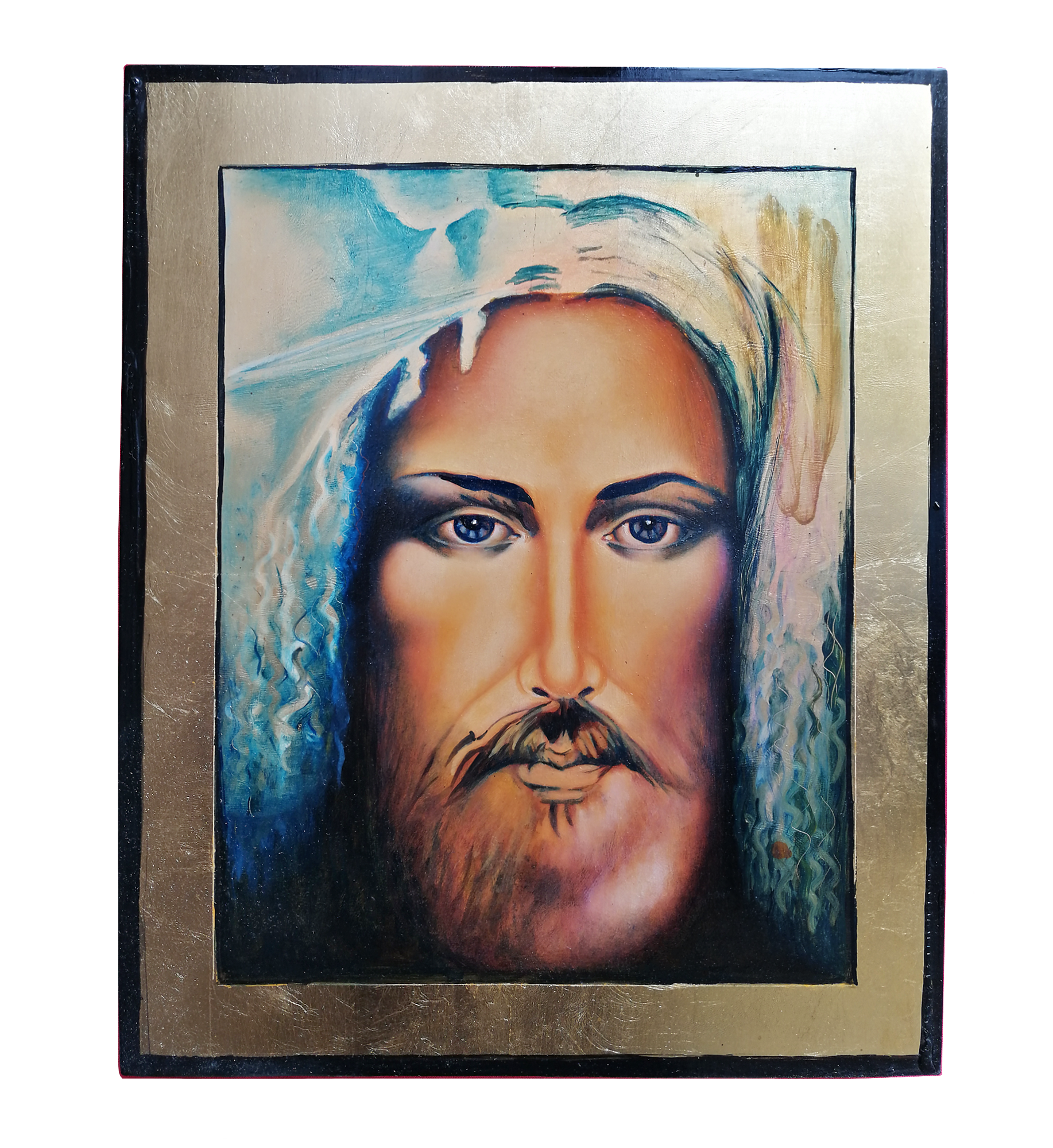 Hand Painted Icon of Christ from the Shroud of Turin