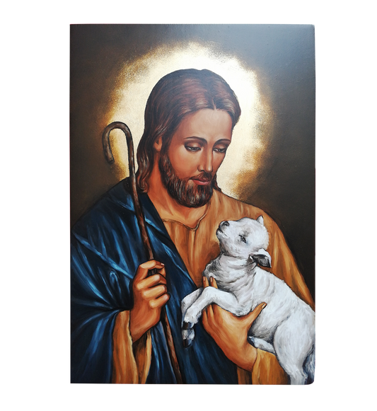 Hand painted Icon Of Christ the Shepherd