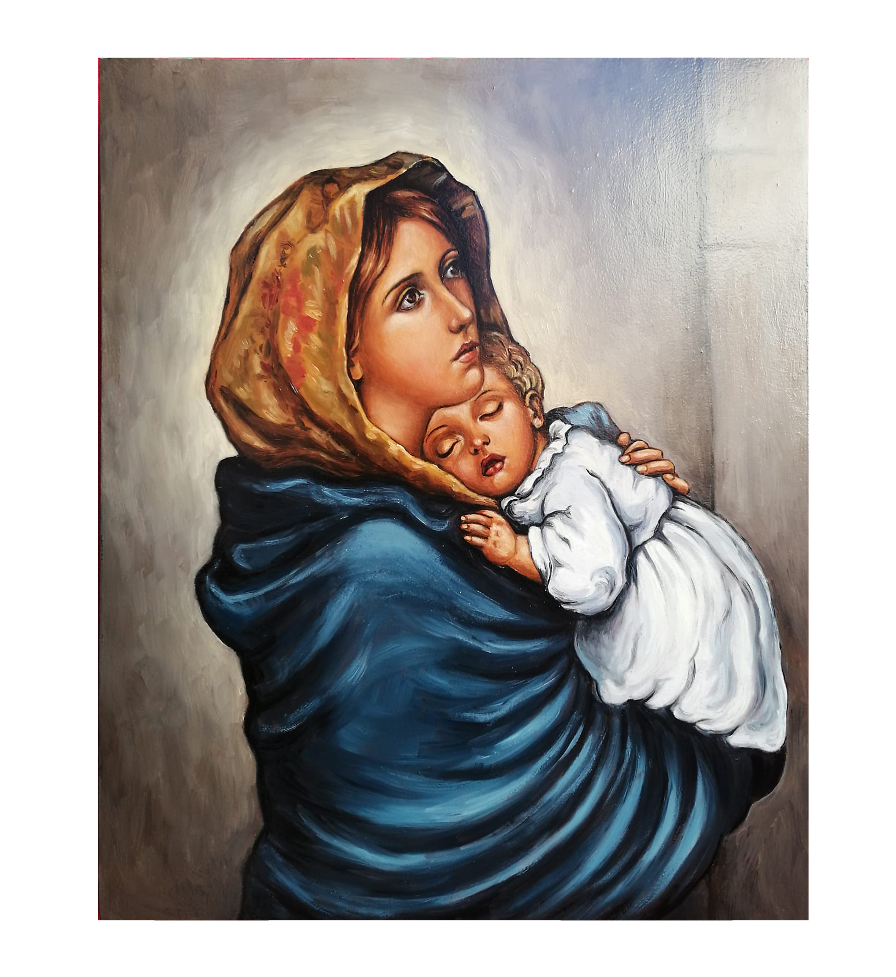 Hand painted Icon of Gypsy Mother of God