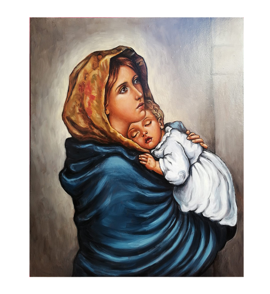 Hand painted Icon of Gypsy Mother of God