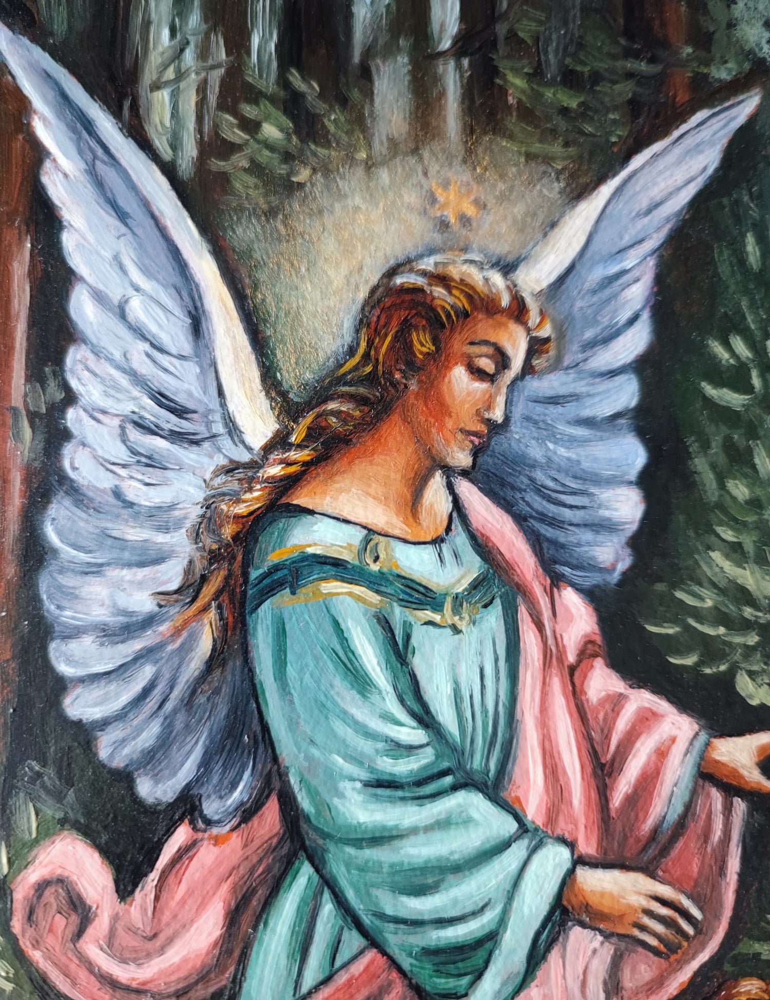 Hand Paited Icon of Guardian Angel