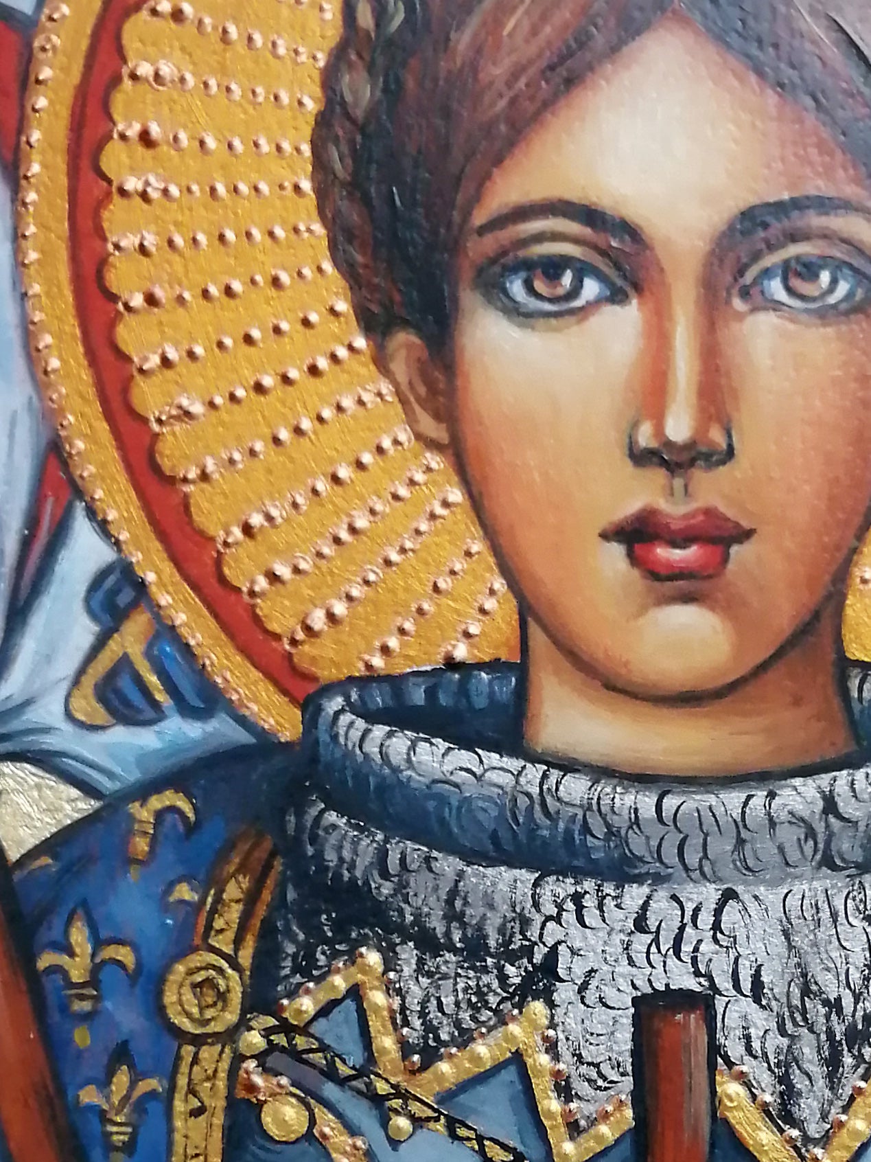 Hand Painted Icon of Saint Joanna D'arc