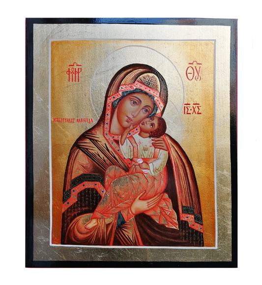 Hand Painted Icon of Sweet Loving Icon, mother god of love