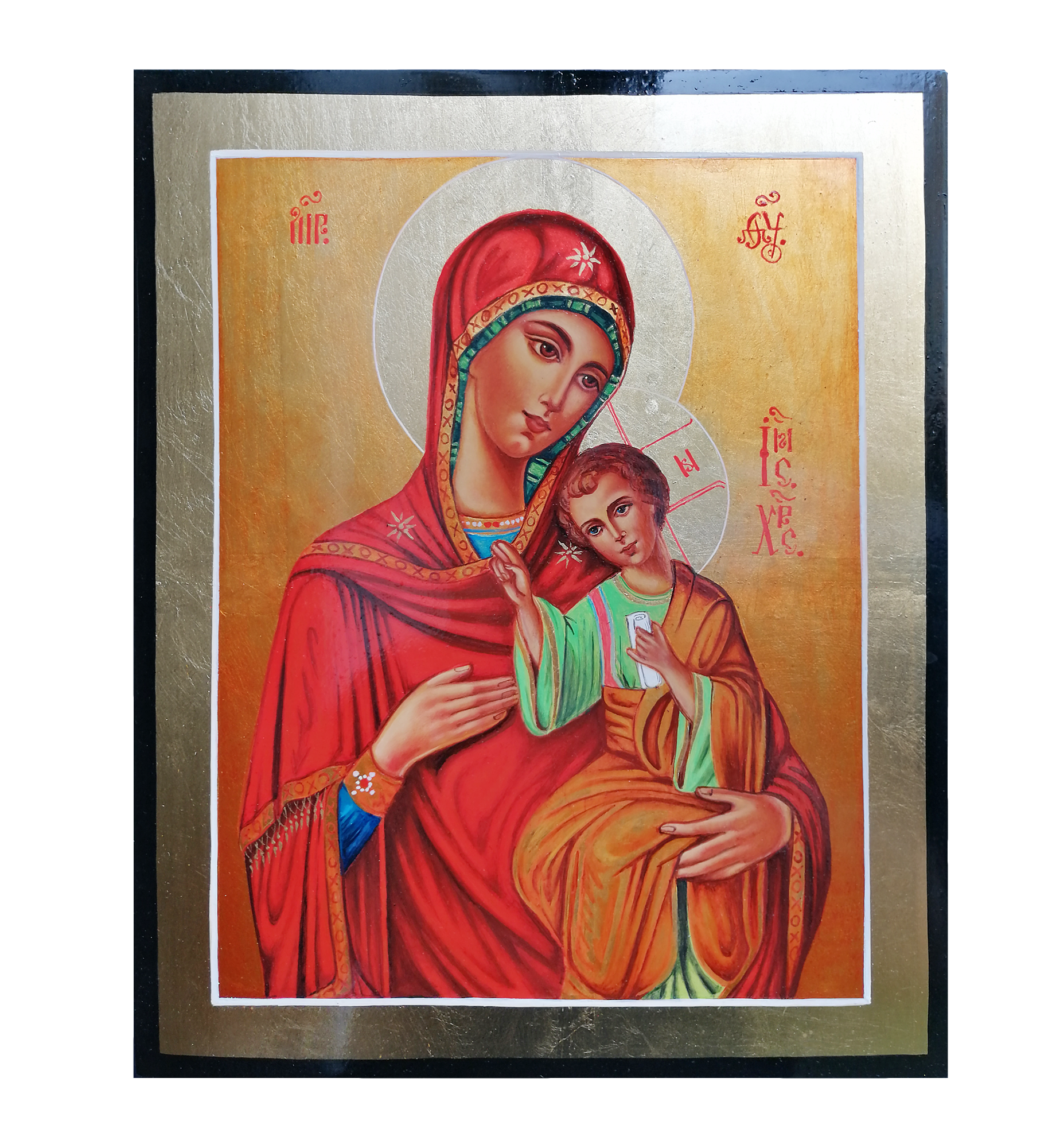 Hand Painted Icon of Virgin Mary the Guide