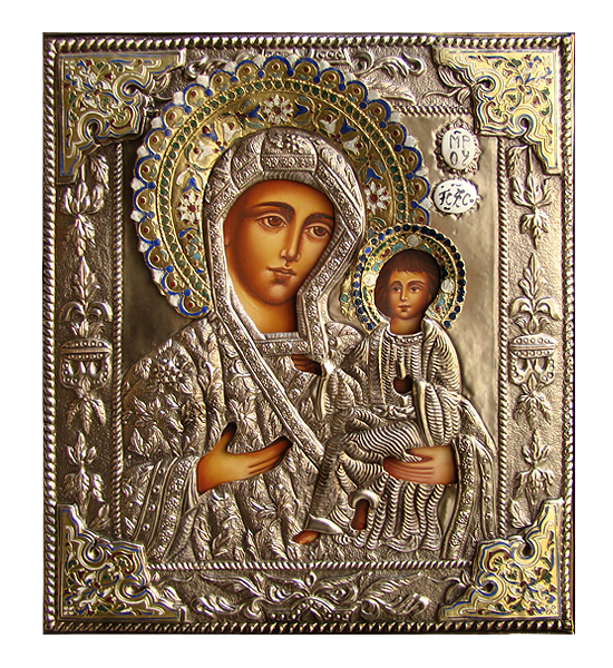 Silver-plated Icon of Our Lady of the Way