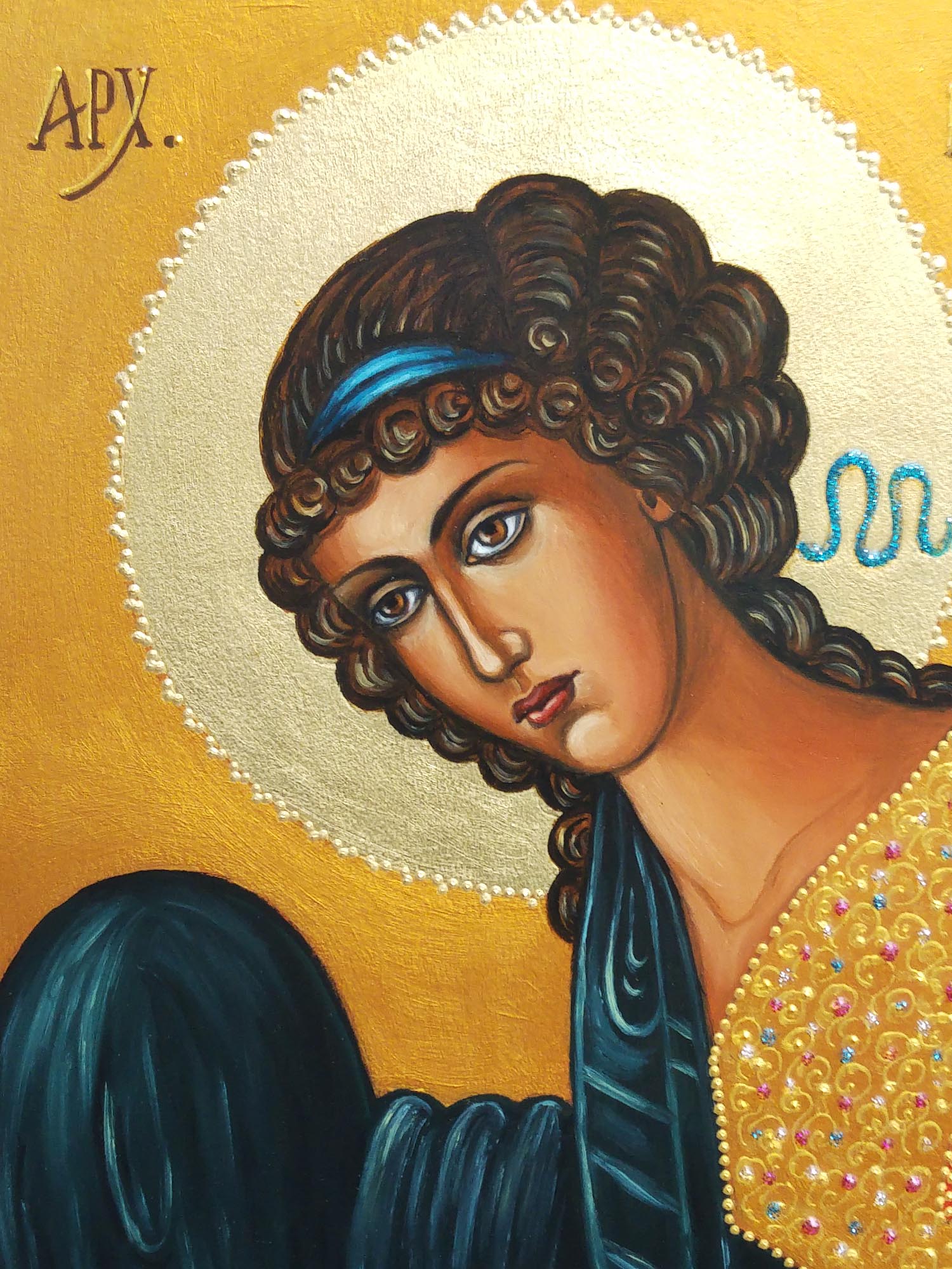 Hand Painted Icon of The Archangel Gabriel