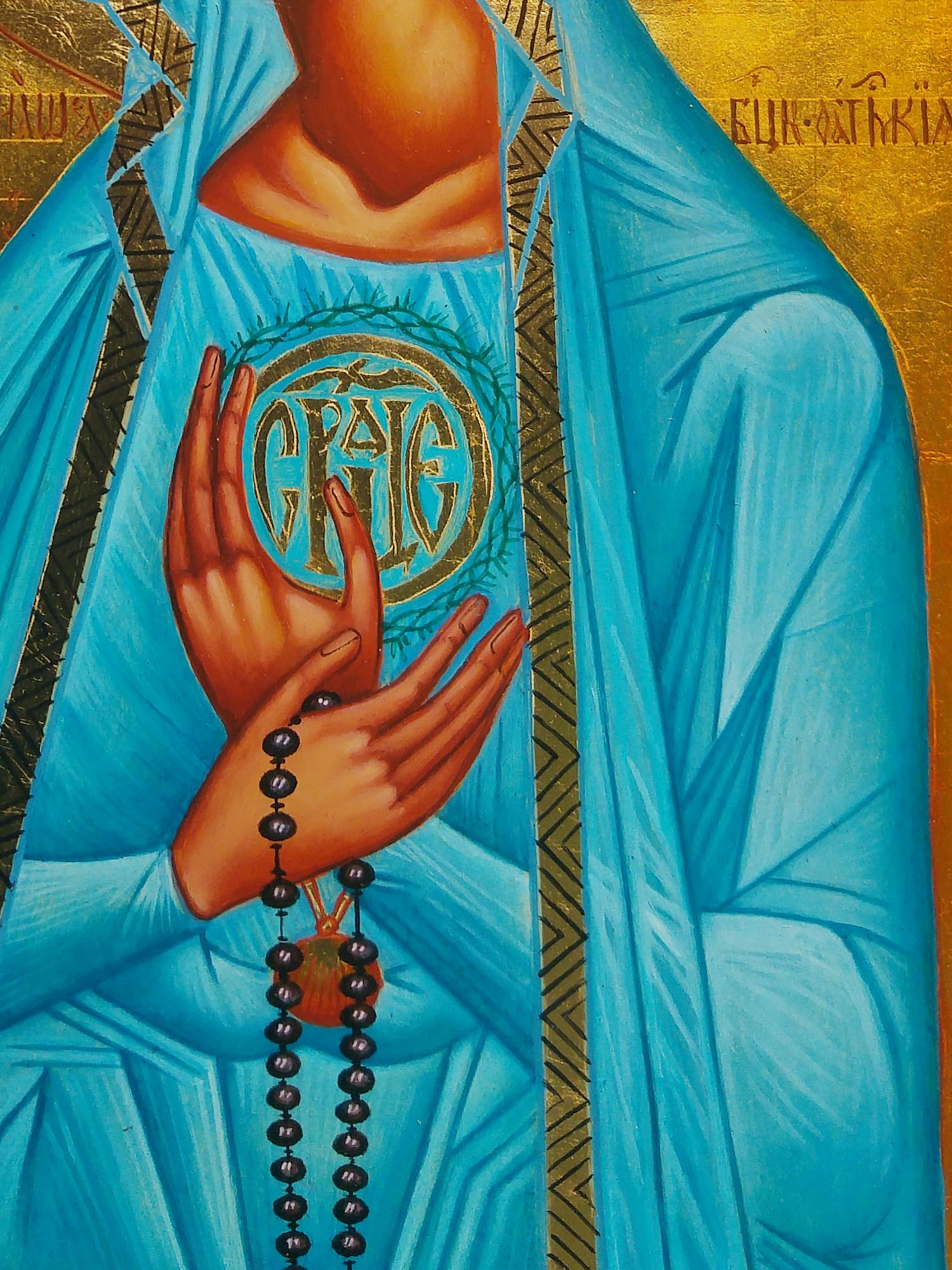 Hand Painted Icon of Our Lady of Fatima