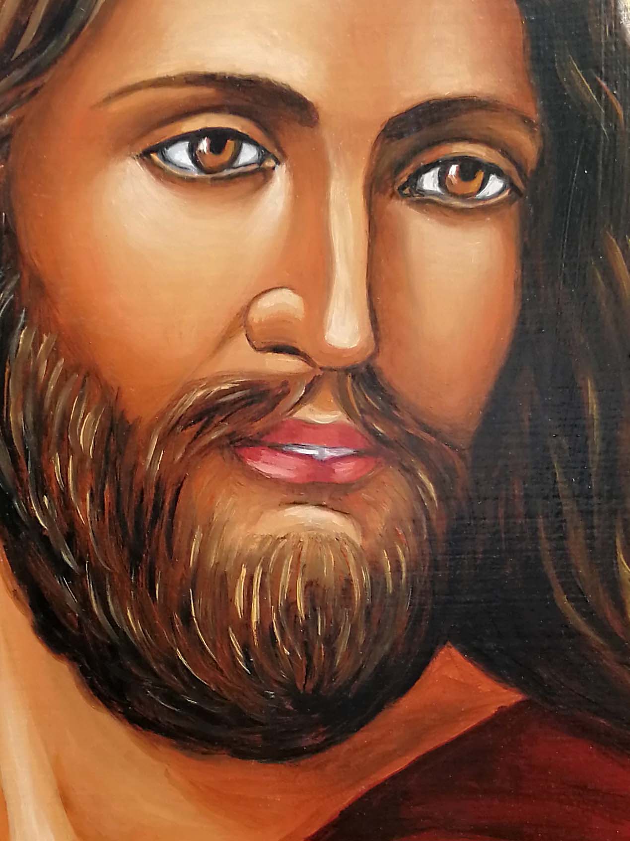 Hand Painted Icon Of Christ