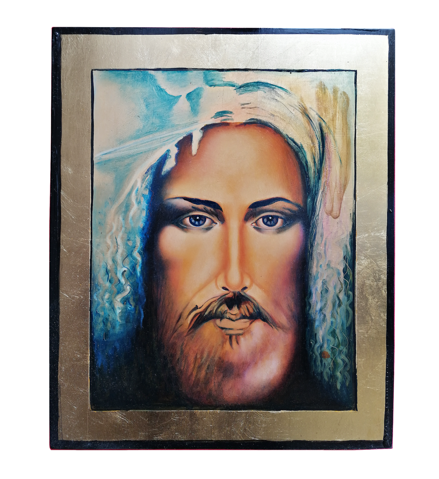 Hand Painted Icon of Christ from the Shroud of Turin